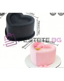 Силиконова форма сърце за торни и свещи